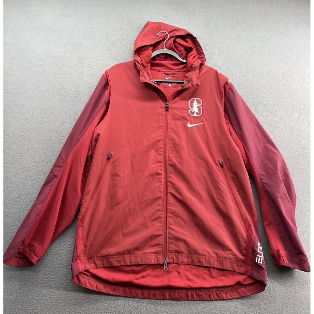 Stanford Cardinal Jacket Mens XL Red Hooded Full Zip NCAA College Nike Elite